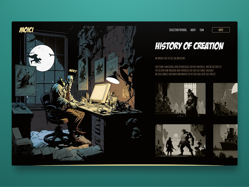 MOICI: History of creation 2d art cartoon character design comic comic book creative draw drawing fanart graphic design graphic novel illustration logo sketch ui uiux web design web illustration zombie