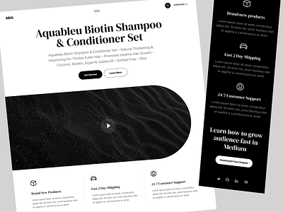AQUA - Fashion-styled eCommerce website black clean concept dark ecommerce fashion giomak light minimalistic ui uidesign ux webdesign website white