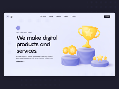 uilix.co digital studio 3d branding clean design digital flat illustration logo render ui ux vector web