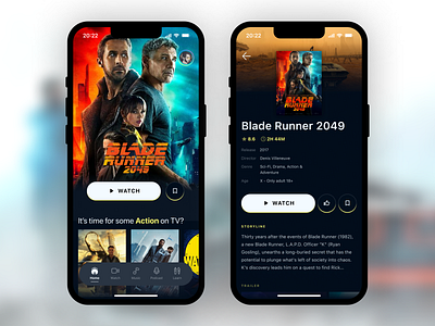 Entertainment app - Home and detail app browse browsing color colorful design designer entertainment explore film graphic design ui ux uxui