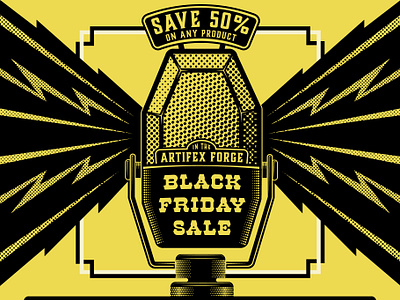 The Artifex Forge Black Friday Sale 2022 artifex black forge friday halftone microphone music sale