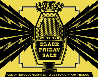 The Artifex Forge Black Friday Sale 2022 artifex black forge friday halftone microphone music sale