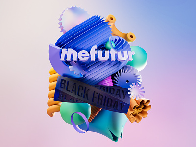 The Futur Black Friday 3d 3d advertising 3d shapes black friday chris do cinema 4d colorful cyber monday gradients marketing motion design motion graphics redshift thefutur