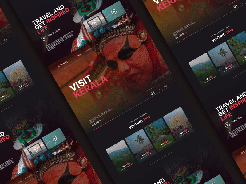 Travel Blog Website blogwebdesign design graphic design talismanicstudio travelblog ui uiux uiuxdesign visitkeralawebsite webdesign