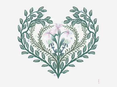 Nature love art artwork flowers illustration love tropical