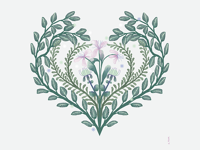 Nature love art artwork flowers illustration love tropical