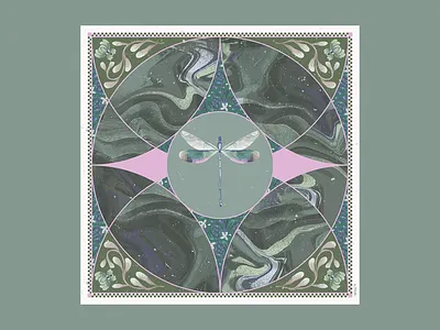 revival art artwork dragonfly illustration jungle tropical