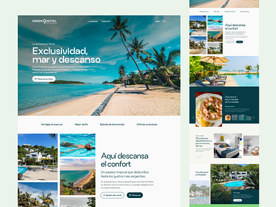 Travel apartament app beach clean diagramation flat hotel layout parallax travel ui ux web