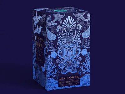 Azure of Atlantis Packaging atlantis blue foil brand brand identity branding branding design creative illustration foil packaging foiling gin bottle illustration illustration packaging logo logodesign magic magical world mythical world packaging design packaging illustrator sea