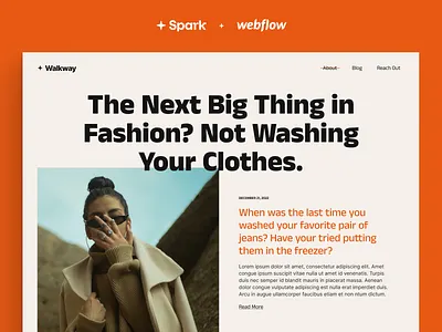 Walkway CMS Webflow Template articles big type blog clothing cms display type fashion large type news orange template webflow webflow cms website writing