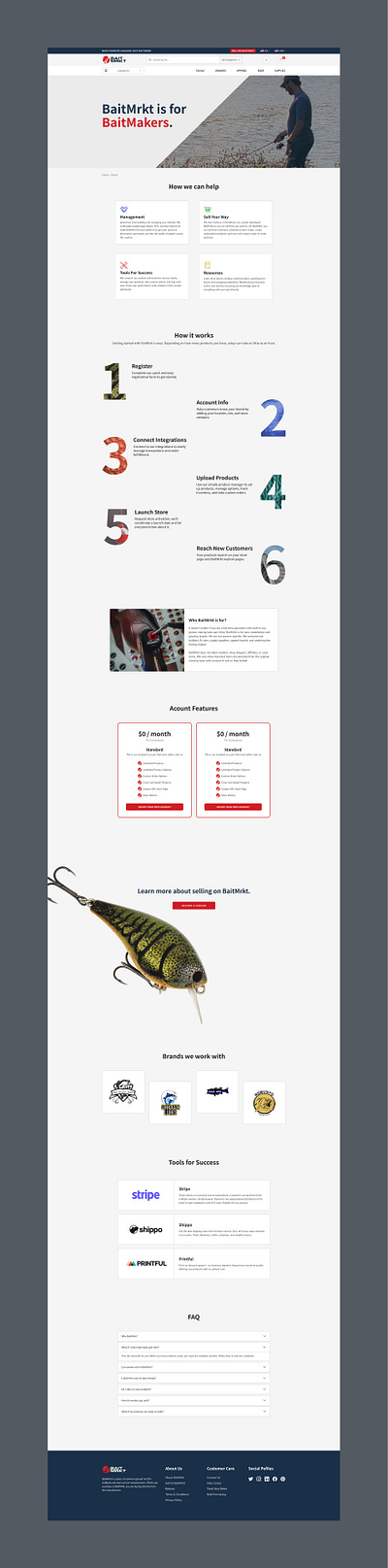 BaitMrkt Online Marketplace Page Designs design mobile responsive ui