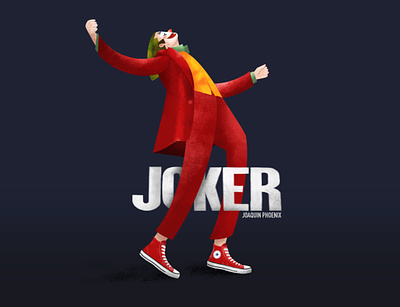 Joker all star branding character cinema color converse digital painting illustration illustrator joker jokermovie movie movie poster movies poster procreat red shoes