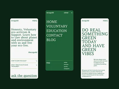 Ecoguild - website concept design ui web website