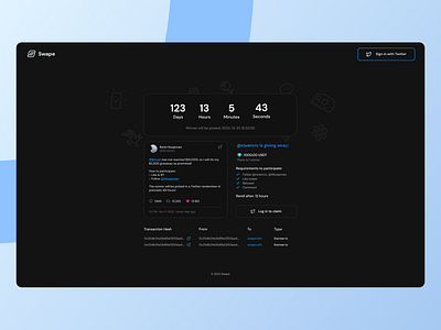 Swape - Crypto Giveaway Escrow crypto dashboard escrow giveaway
