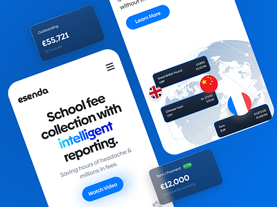 Sharp + Futuristic UI for the future of school payments app design gradient ui ux web