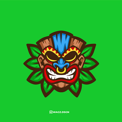 TIKI MASK design graphic design hawaiian illustration logo mascot mascot logo mask tiki mask vector