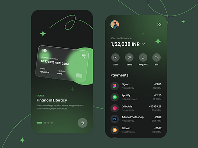 Money App - Interface Design (Mobile) adobe xd app flow clean ui design figma finance illustration logo manager money product design simple design ui wallet