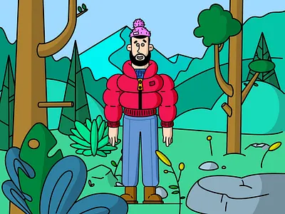 JERRY IN FOREST animation character design graphic design illustration instagram vector