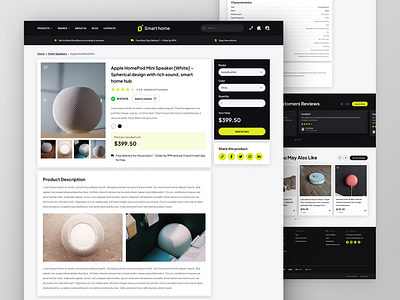 Smart Home Ecommerce Website – Product page case study desktop e commerce ecommerce online store shop shopping technology ui ux web web design web ui webdesign website