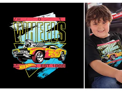 Hot Wheels - Retro Brush 90s apparel car design gradient graphic design hot wheels hotrod illustration kids fashion merch racing retro shirt vintage vintage car