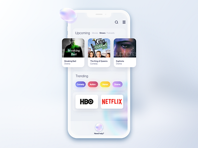 Vision home UI account ai broadcast channel clean dashboard digital ios minimal mobile app programming service siri startup television tv ui ux virtual assistent