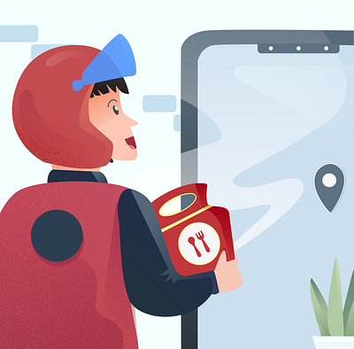 Ojol character delivery delivery man flat design food illustration illustrations ojol