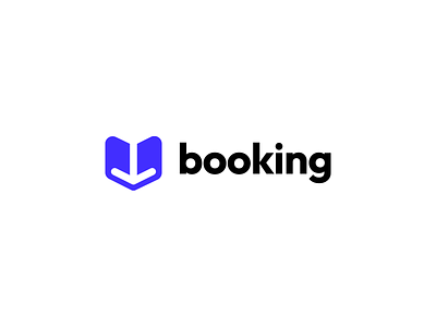 Booking arrow book booking branding identity logo mark negative space symbol