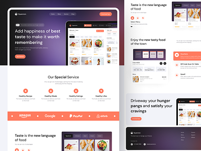 Nyammm - Food Delivery Landing Page courier delivery design food food delivery homepage landingpage mobile mobile app order restaurant snack ui website website design