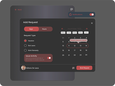 Application Series: Dark calendar application app design graphic design ui ux