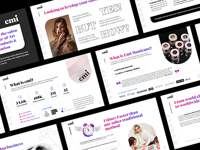 Emi manicure deck design illustration presentation ptichdeck ui ux uidesign