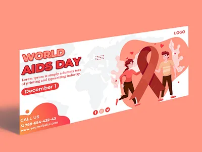 World Aids Day For Facebook Cover Template ads advert advertisement aids aids day banner blood transmission diseases december 1 design diseases hiv marketing media poster psd template