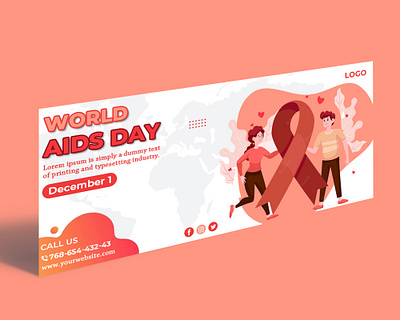 World Aids Day For Facebook Cover Template ads advert advertisement aids aids day banner blood transmission diseases december 1 design diseases hiv marketing media poster psd template