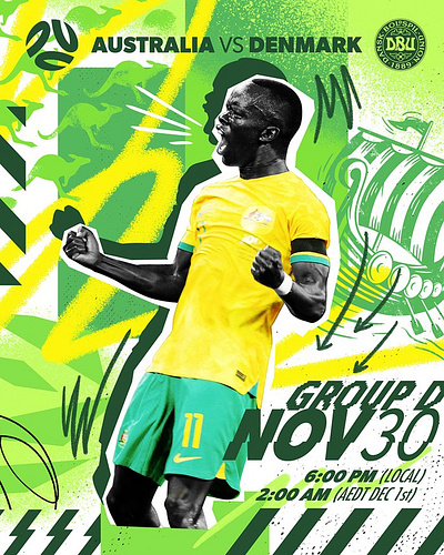 Socceroos X Andy Gellenberg design football posters promotional social media world cup