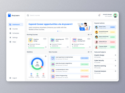 E-learning Dashboard app app design courses dashboard e learning edtech education learning online online course online learning student ui ux