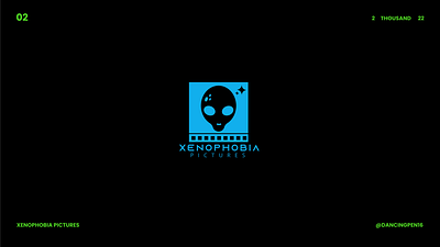 Xenophobia pictures. alien black blue bold brand identity branding creative design golden ratio graphic design green logo movies negative space simple space unique