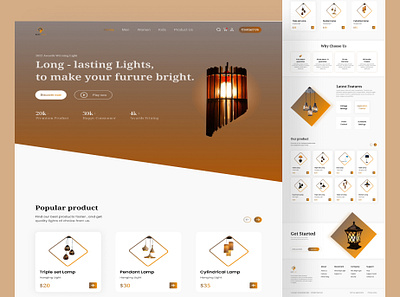 Lamp ui Landing Page bright lamp e commerce interior lamp landing page lamp product lamp ui lamp web lamp webdesign lamp website light lighting online shop online store product proper smart lamp tabel lamp wall lamp web design website