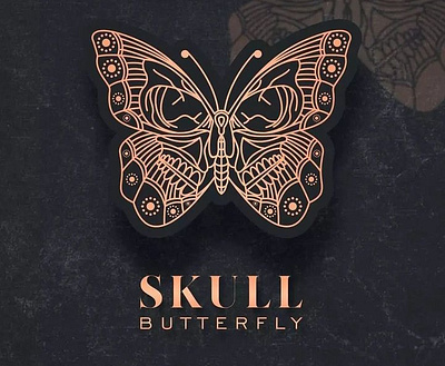 BUTTERFLY SKULL LINEART LOGO agency artist brand branding butterfly company design dribbble icon illustration line art logo skull t shirt vector