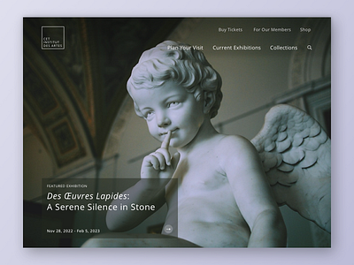 🏛️ Museum Exhibition Landing Page 🏛️ art design exhibit exhibition landing page museum sculpture ui ux web design web page