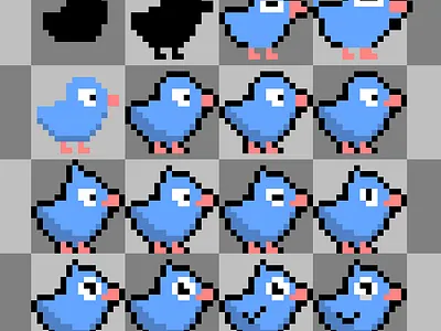 Duck Pixels animate animation design icon illustration logo pixel pixelart vector