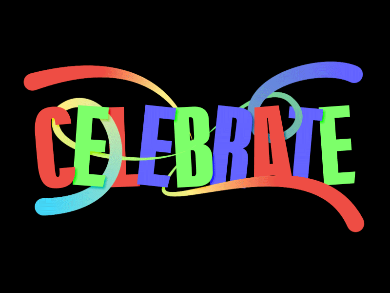 Celebrate 2danimation animation gif animation graphic design motion graphics typogrtaphy