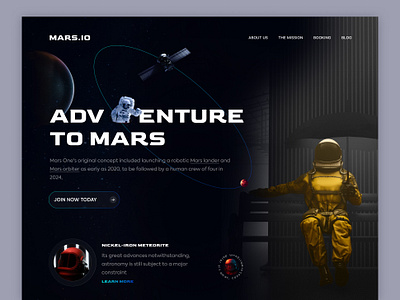 MARS Landing page astronaut design elon musk galaxy mars planet space space flight space travel spacex travel ui ui design uiux uiux design web design webdesign website