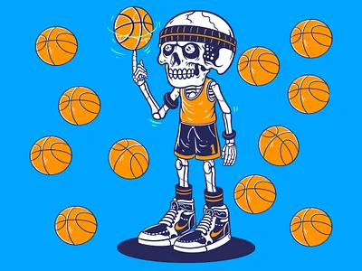 The skull player basketball app branding design graphic design illustration logo typography ui ux vector
