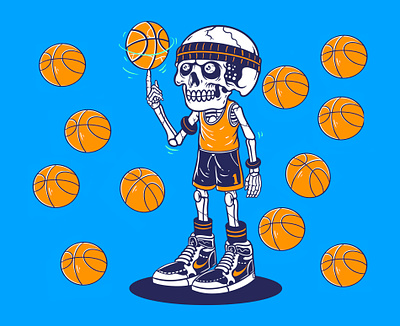 The skull player basketball app branding design graphic design illustration logo typography ui ux vector