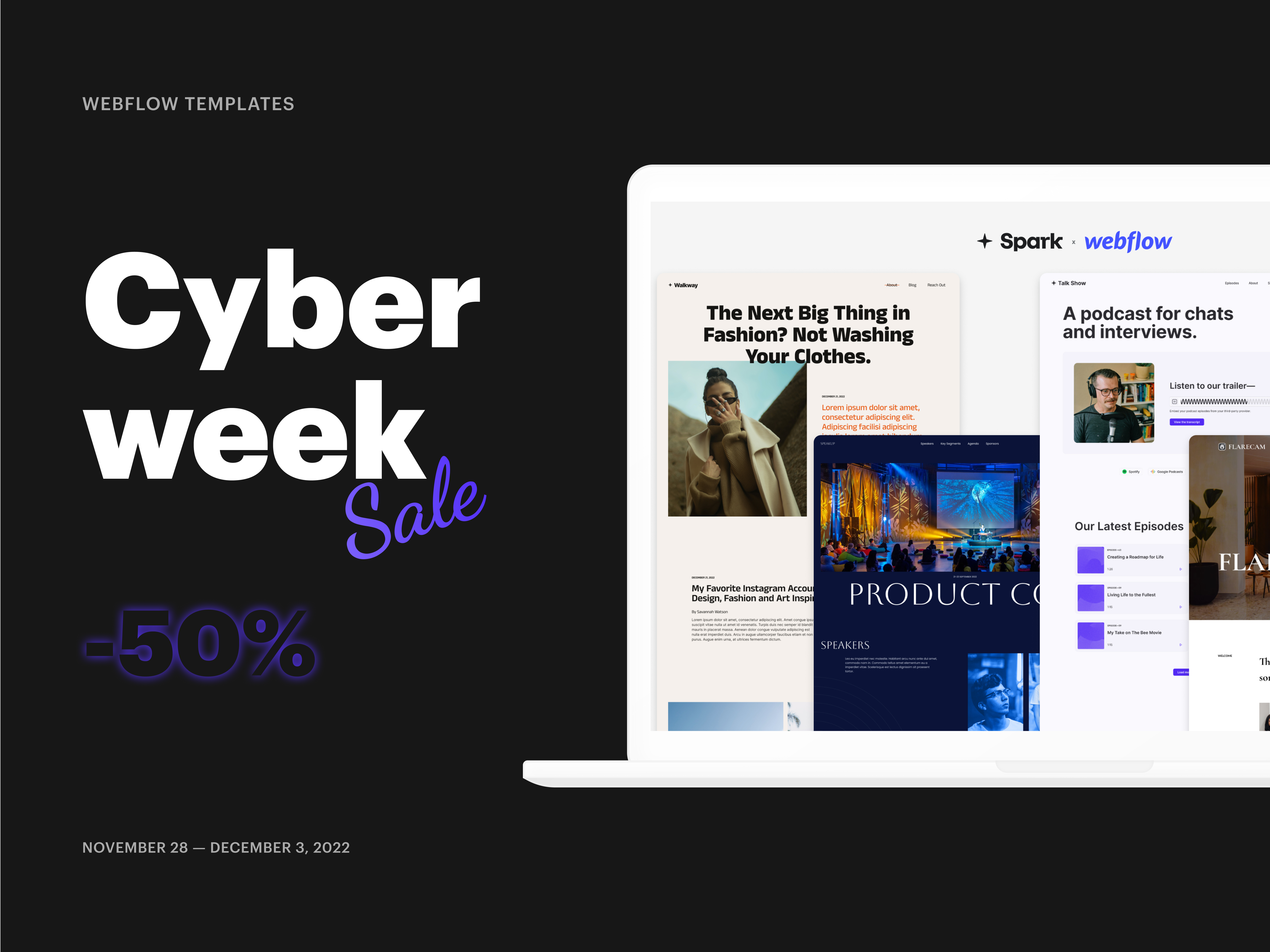 Example of Cyberweek: 50% off templates