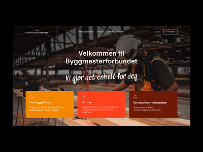 Byggmesterforbundet - building a new website and brand image brand branding design desktop homepage identity landing page logo ui webdesign wordpress