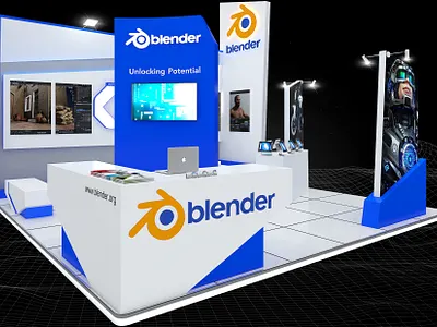 Blender 6x6 Exhibition Booth 3d 6x6 advertising artist impression blender booth branding charity design display event exhibition fair free software game render show space stand design vizualization