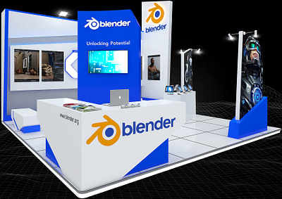 Blender 6x6 Exhibition Booth 3d 6x6 advertising artist impression blender booth branding charity design display event exhibition fair free software game render show space stand design vizualization