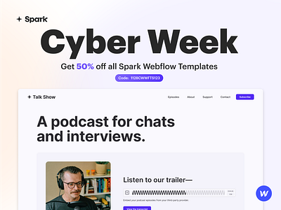 50% off Spark.Design Webflow templates this week only custom website cyber cyber week cyber week sale cyberweek responsive responsive website responsive website template sale template web design webflow webflow cyber week webflow template webflow website website website template