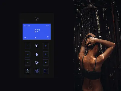 Touch Panel for Smart Shower design graphic design illustration typography ui ux