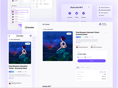 Fanadise blockchain colors design desktop flat illustration landing mobile nft ui uiux design web